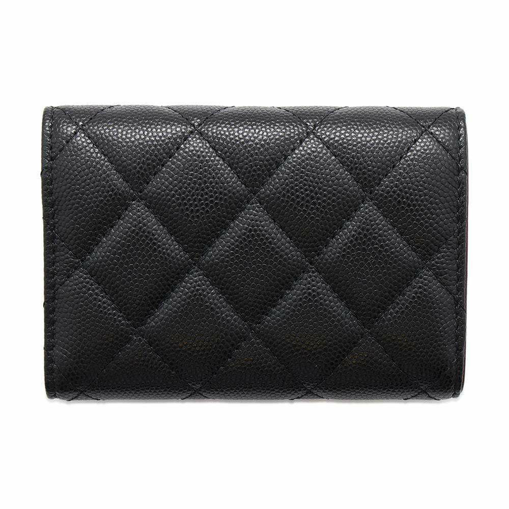 シャネル 三つ折り財布 マトラッセ ココマーク クラシック スモール フラップ ウォレット AP0230 CHANEL 財布 黒