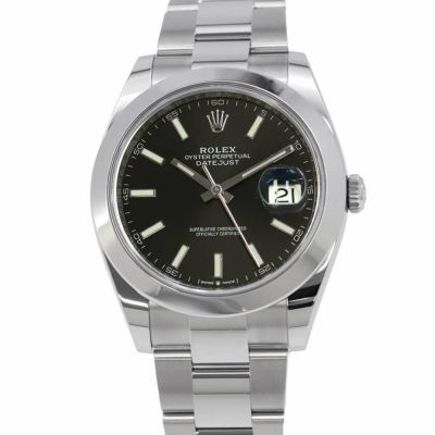 ロレックス デイトジャスト41 ランダムシリアル ルーレット 126300 ROLEX 腕時計 黒文字盤 安心保証