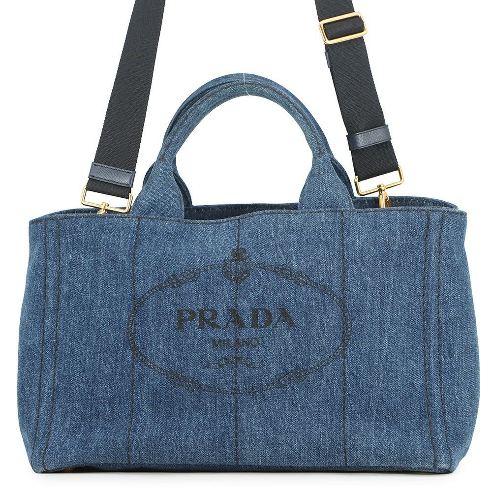 プラダ トートバッグ カナパ CANAPA ミディアム デニム 1BG642 PRADA 2way