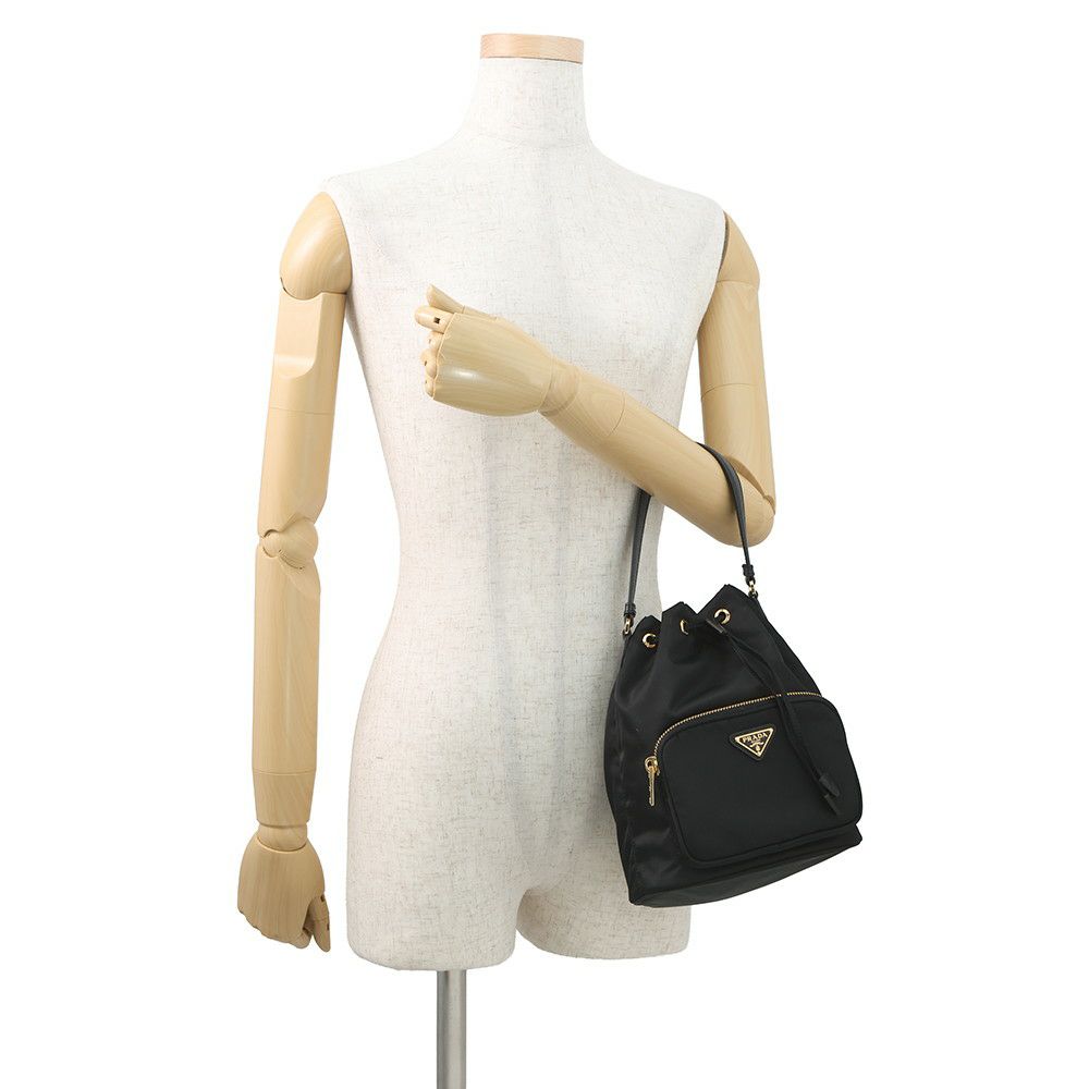 プラダ ハンドバッグ Re-Nylon デュエット バケット ナイロン 1BH038 PRADA 2way 黒