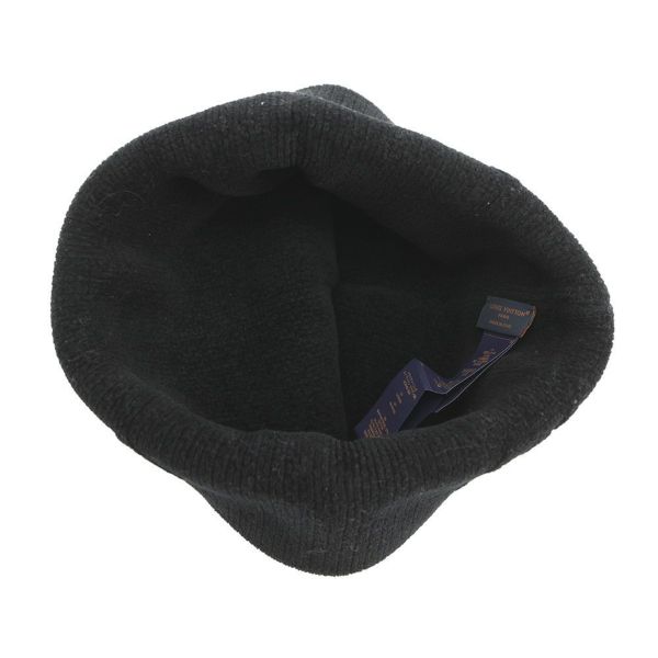 ルイヴィトン ニット帽 ビーニー・LV クラッシュ モノグラム コットン サイズS M96194 ヴィトン 帽子 ブラック 黒