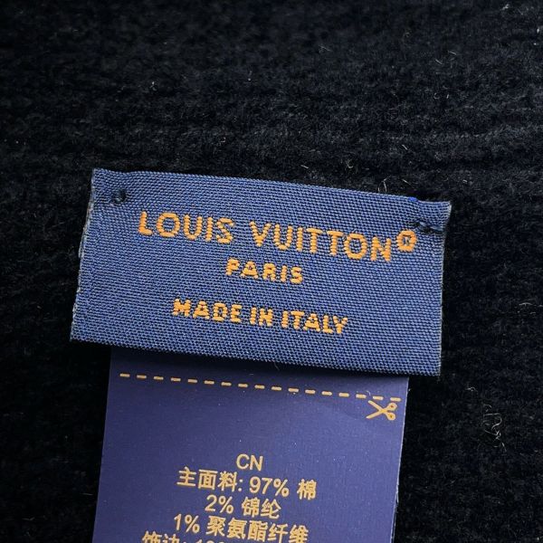 ルイヴィトン ニット帽 ビーニー・LV クラッシュ モノグラム コットン サイズS M96194 ヴィトン 帽子 ブラック 黒