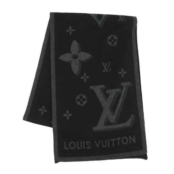ルイヴィトン マフラー LV ギャラクシー ウール M93299 LOUIS VUITTON ブラック 黒
