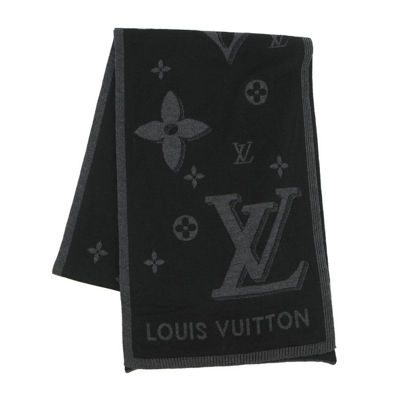 ルイヴィトン マフラー LV ギャラクシー ウール M93299 LOUIS VUITTON ブラック 黒