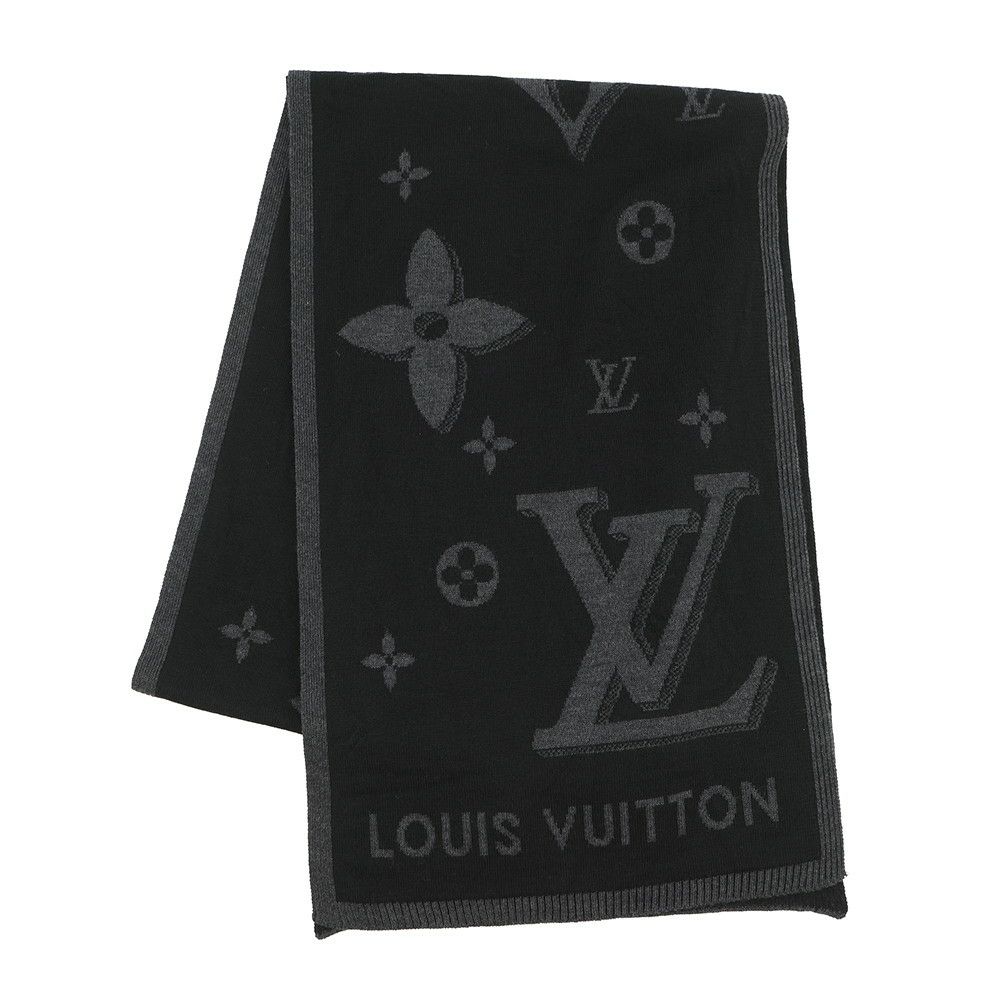 ルイヴィトン マフラー LV ギャラクシー ウール M93299 LOUIS VUITTON ブラック 黒