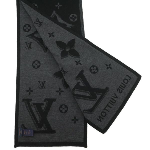 ルイヴィトン マフラー LV ギャラクシー ウール M93299 LOUIS VUITTON ブラック 黒