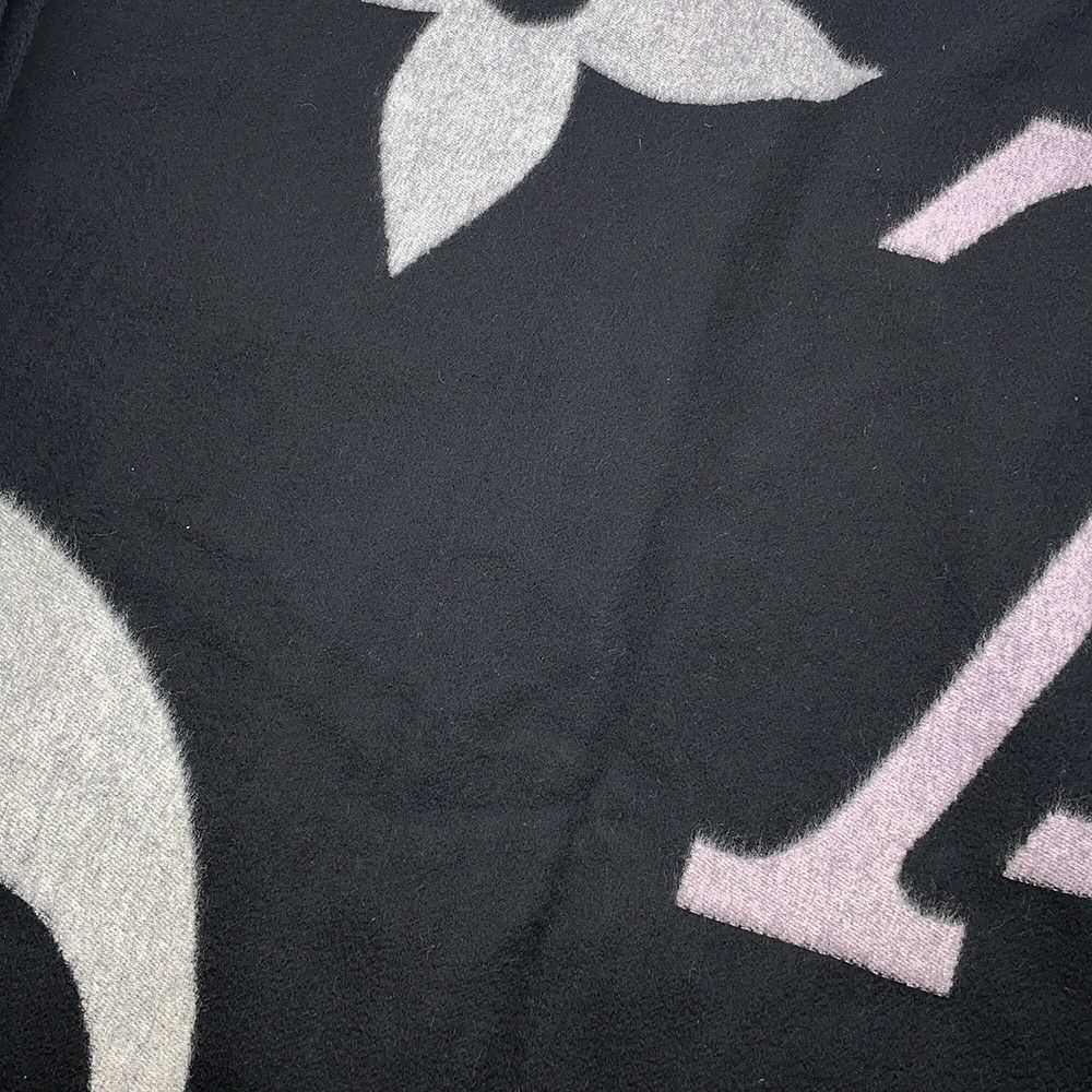 ルイヴィトン マフラー ジ アルティメット カシミヤ/ウール M76383 LOUIS VUITTON ストール ブラック 黒 白