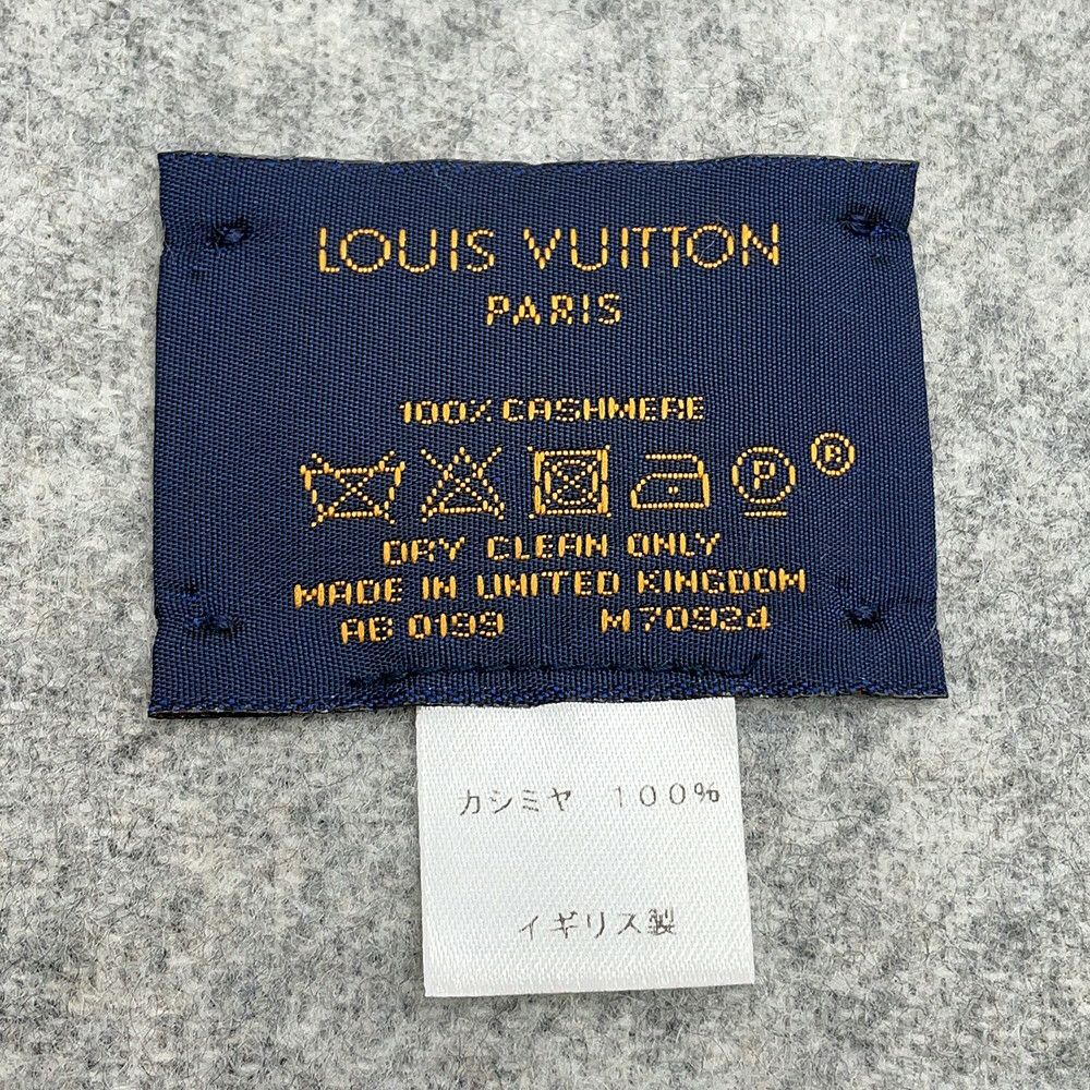 ルイヴィトン マフラー LV スプリット カシミヤ M70924 LOUIS VUITTON モノグラム ブラック 黒