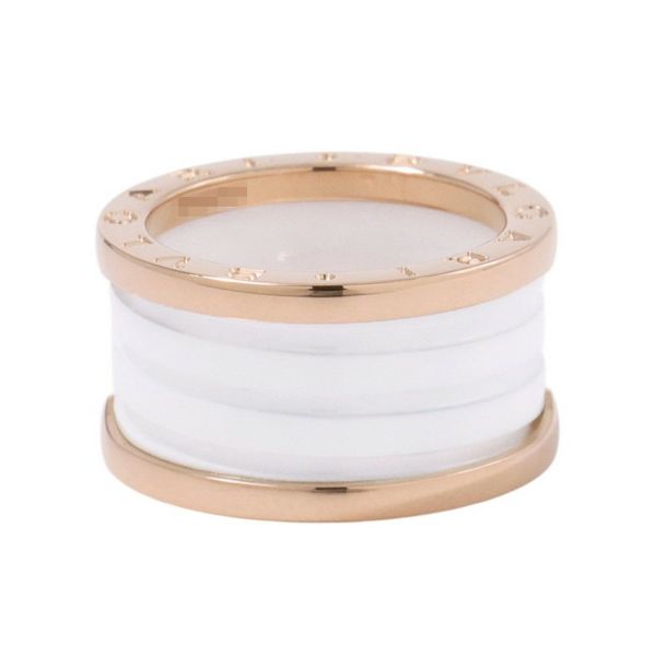 ブルガリ リング B-ZERO1 ビーゼロワン 4バンド K18PGピンクゴールド/ホワイトセラミック リングサイズ54 BVLGARI 指輪