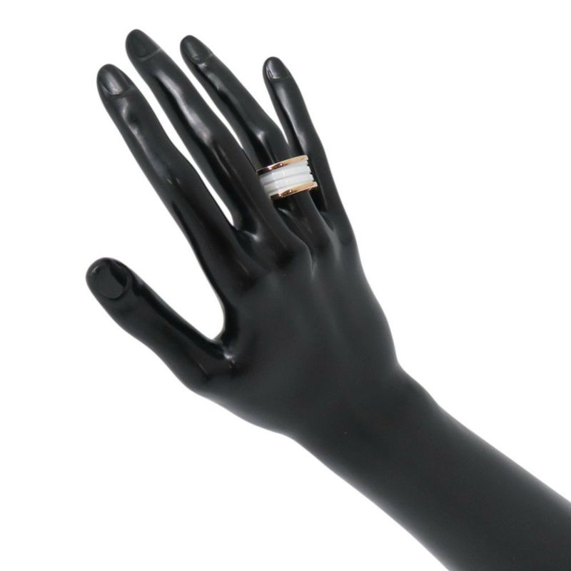 ブルガリ リング B-ZERO1 ビーゼロワン 4バンド K18PGピンクゴールド/ホワイトセラミック リングサイズ54 BVLGARI 指輪