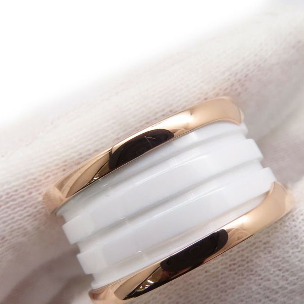 ブルガリ リング B-ZERO1 ビーゼロワン 4バンド K18PGピンクゴールド/ホワイトセラミック リングサイズ54 BVLGARI 指輪