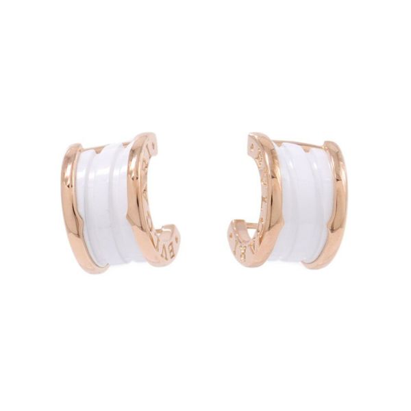 ブルガリ ピアス ビーゼロワン B-zero1 ピアス K18PGピンクゴールド/ホワイトセラミック 346464 BVLGARI