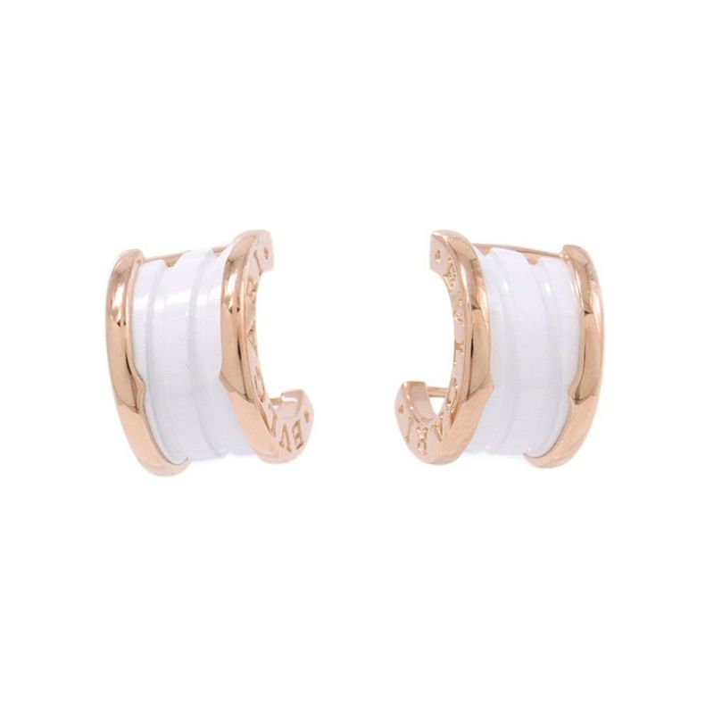 ブルガリ ピアス ビーゼロワン B-zero1 ピアス K18PGピンクゴールド/ホワイトセラミック 346464 BVLGARI