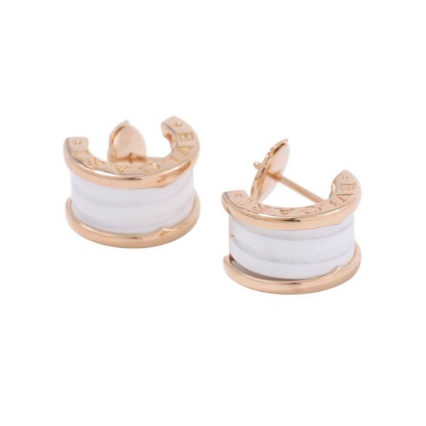 ブルガリ ピアス ビーゼロワン B-zero1 ピアス K18PGピンクゴールド/ホワイトセラミック 346464 BVLGARI