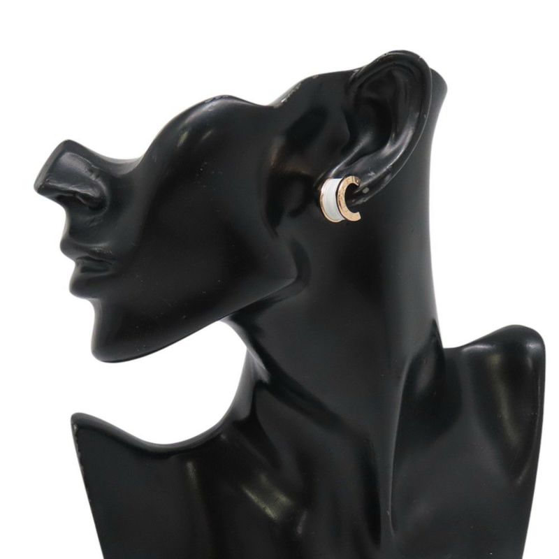 ブルガリ ピアス ビーゼロワン B-zero1 ピアス K18PGピンクゴールド/ホワイトセラミック 346464 BVLGARI