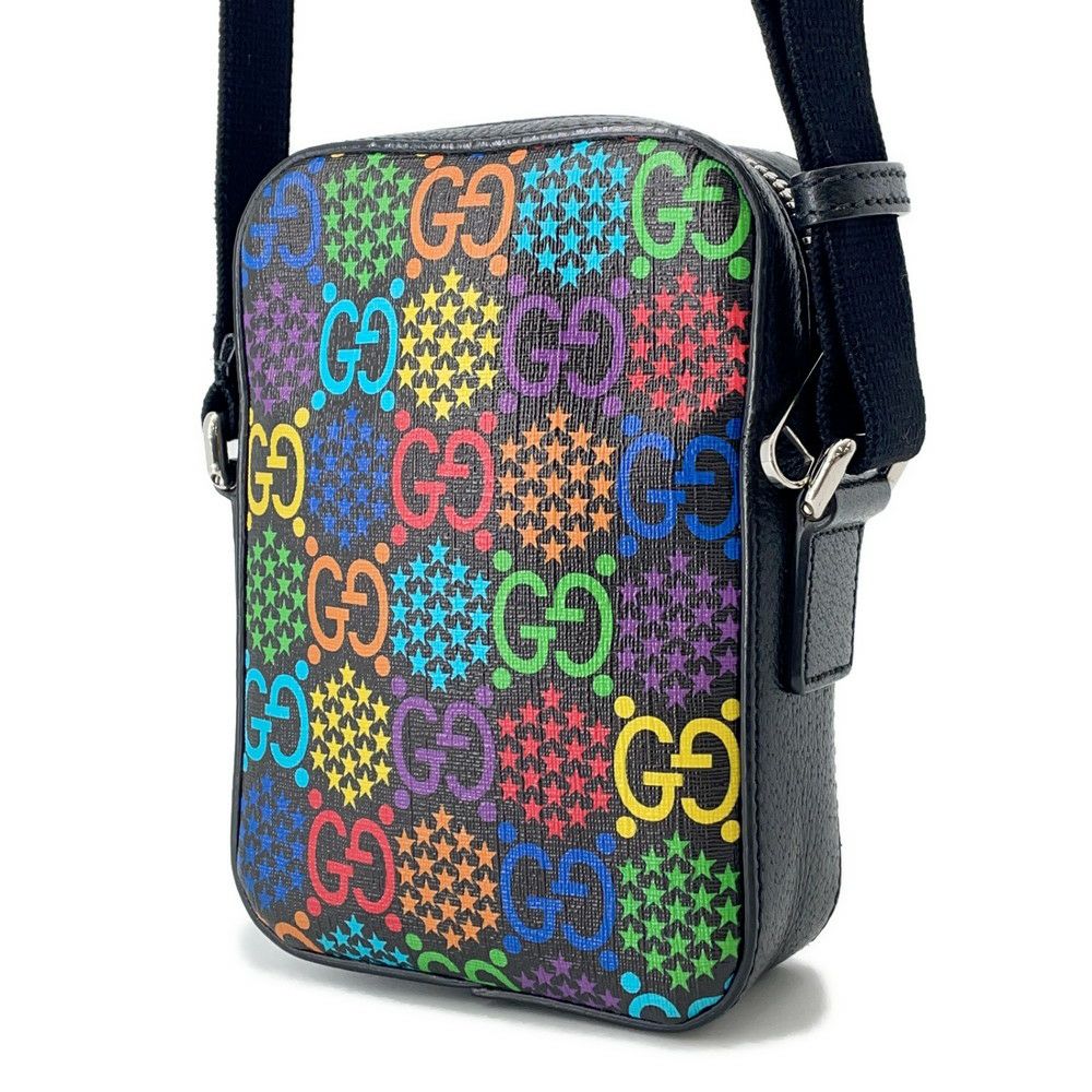 グッチ ショルダーバッグ GGサイケデリック 774161 GUCCI 黒 ミニバッグ