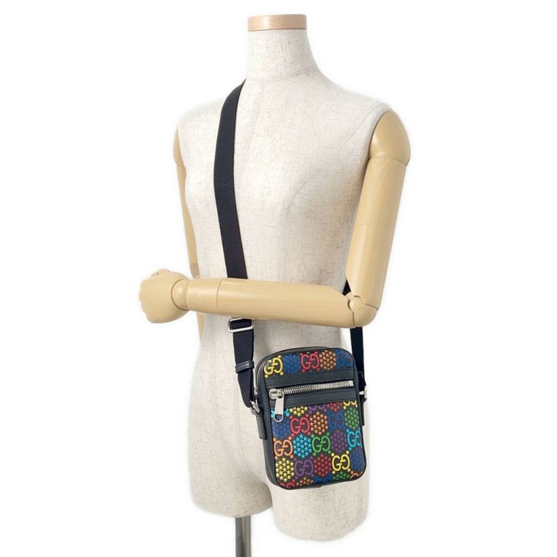 グッチ ショルダーバッグ GGサイケデリック 774161 GUCCI 黒 ミニバッグ