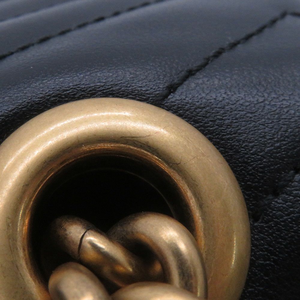 グッチ チェーンショルダーバッグ GGマーモント キルティング レザー 443497 GUCCI バッグ 黒