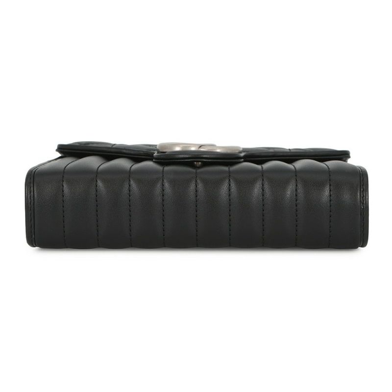 グッチ チェーンウォレット GGマーモント レザー 474575 GUCCI 財布 ダブルG 黒