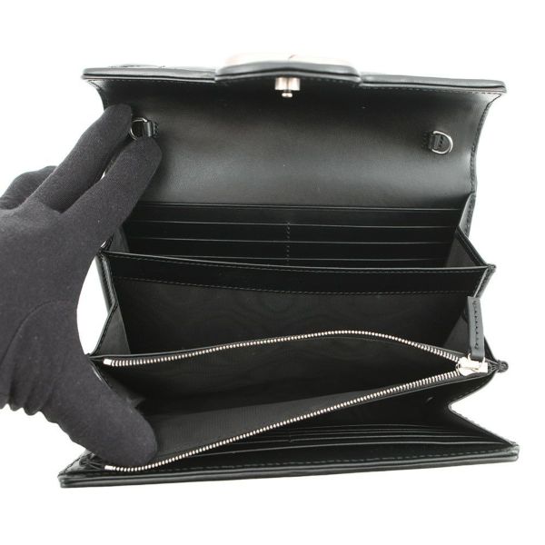 グッチ チェーンウォレット GGマーモント レザー 474575 GUCCI 財布 ダブルG 黒