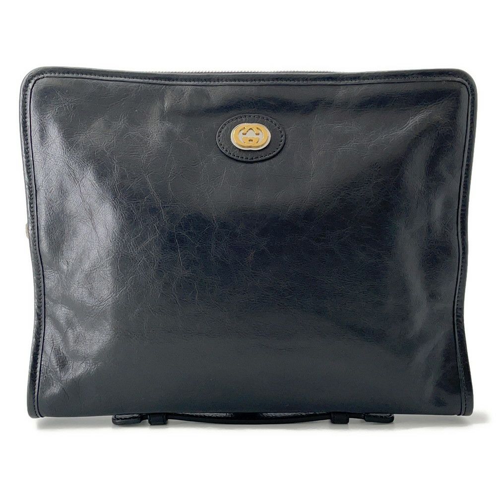 グッチ クラッチバッグ インターロッキングG レザー 575829 GUCCI バッグ セカンドバッグ 2wayハンドバッグ 黒