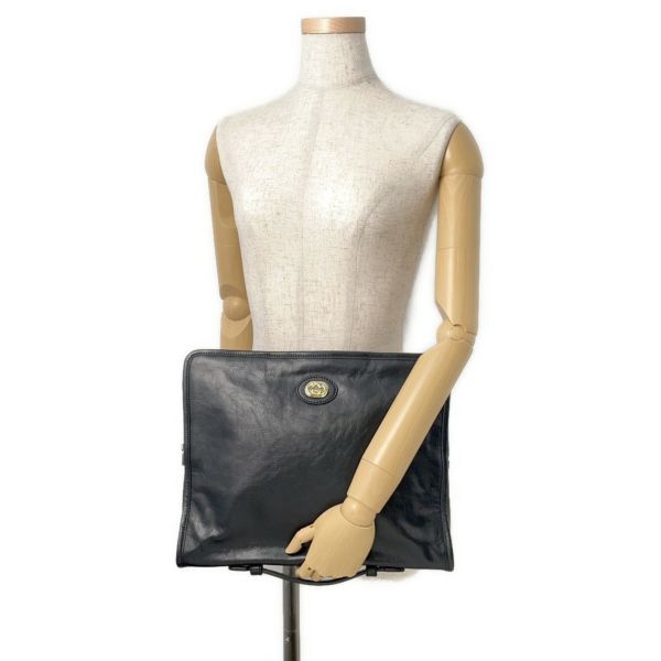 グッチ クラッチバッグ インターロッキングG レザー 575829 GUCCI バッグ セカンドバッグ 2wayハンドバッグ 黒
