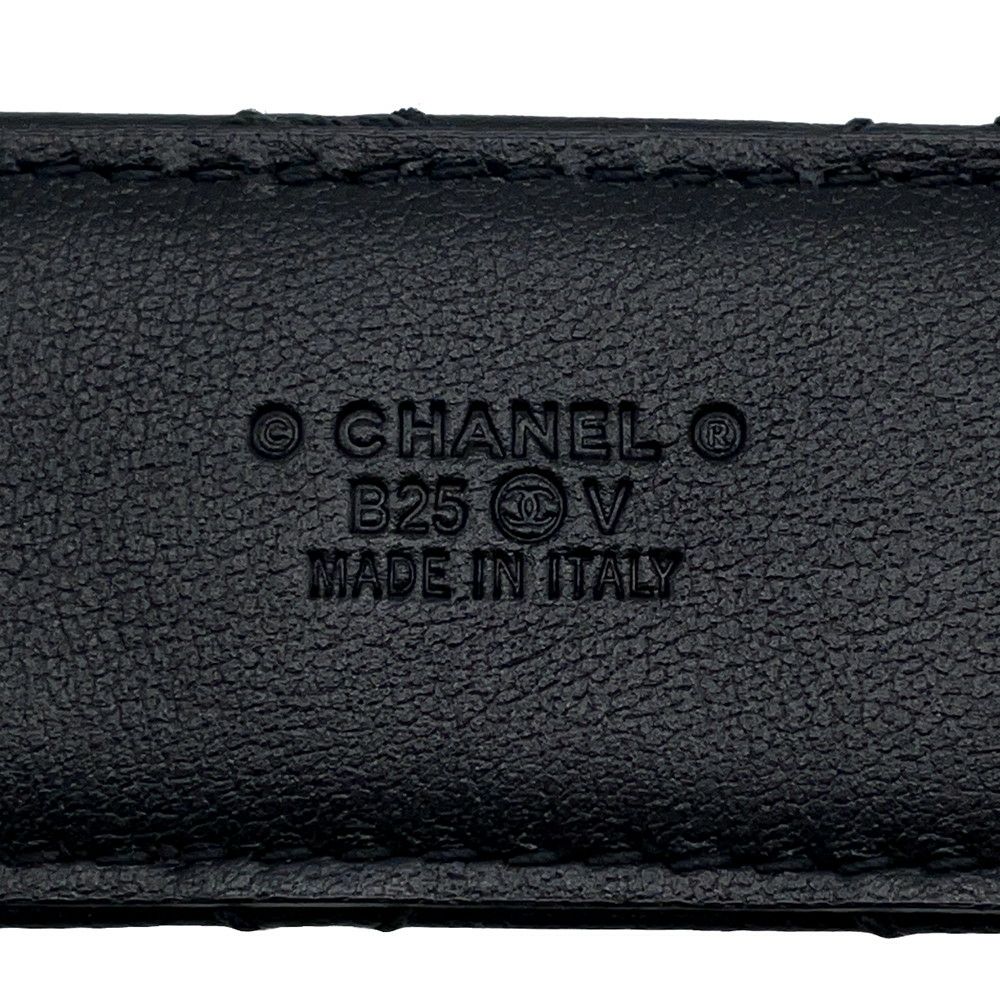 シャネル ベルト ココマーク ロゴ レザー B25 V サイズ70 CHANEL 黒