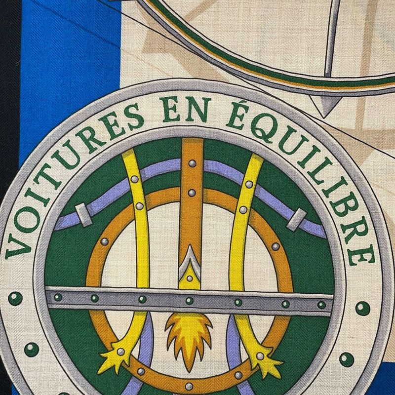 エルメス ストール カレ140 カレジェアン 精巧な馬車 VOITURES EN EQUILIBRE HERMES 2023年秋冬 ソルド品