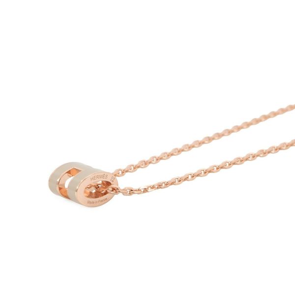 エルメス ネックレス ミニ・ポップアッシュ マロングラセ/ピンクゴールド金具 HERMES アクセサリー ポップH