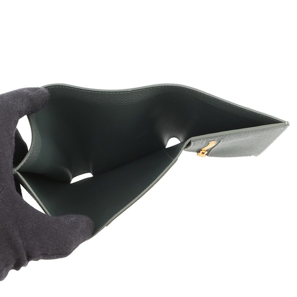 エルメス 三つ折り財布 ベアン コンビネ ヴェールフォンセ/ゴールド金具 エプソン K刻印 財布