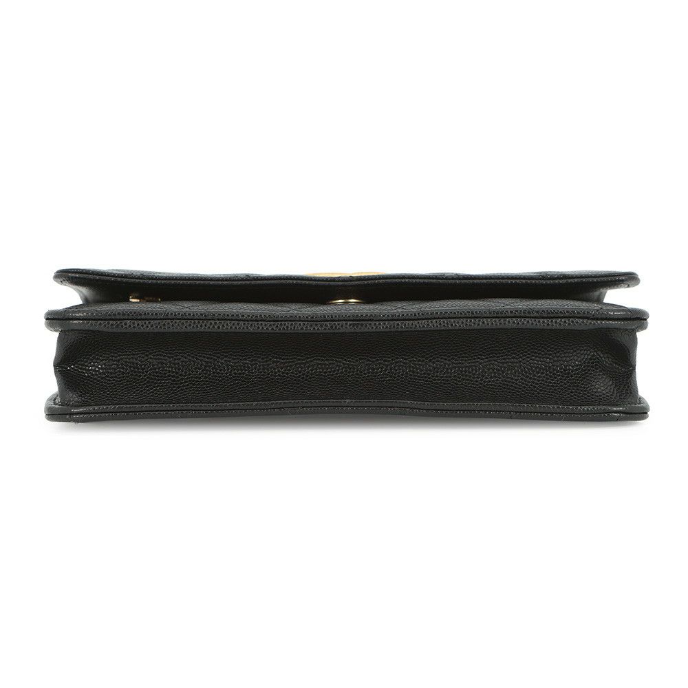 シャネル チェーンウォレット マトラッセ ココマーク キャビアスキン AP3516 CHANEL 黒