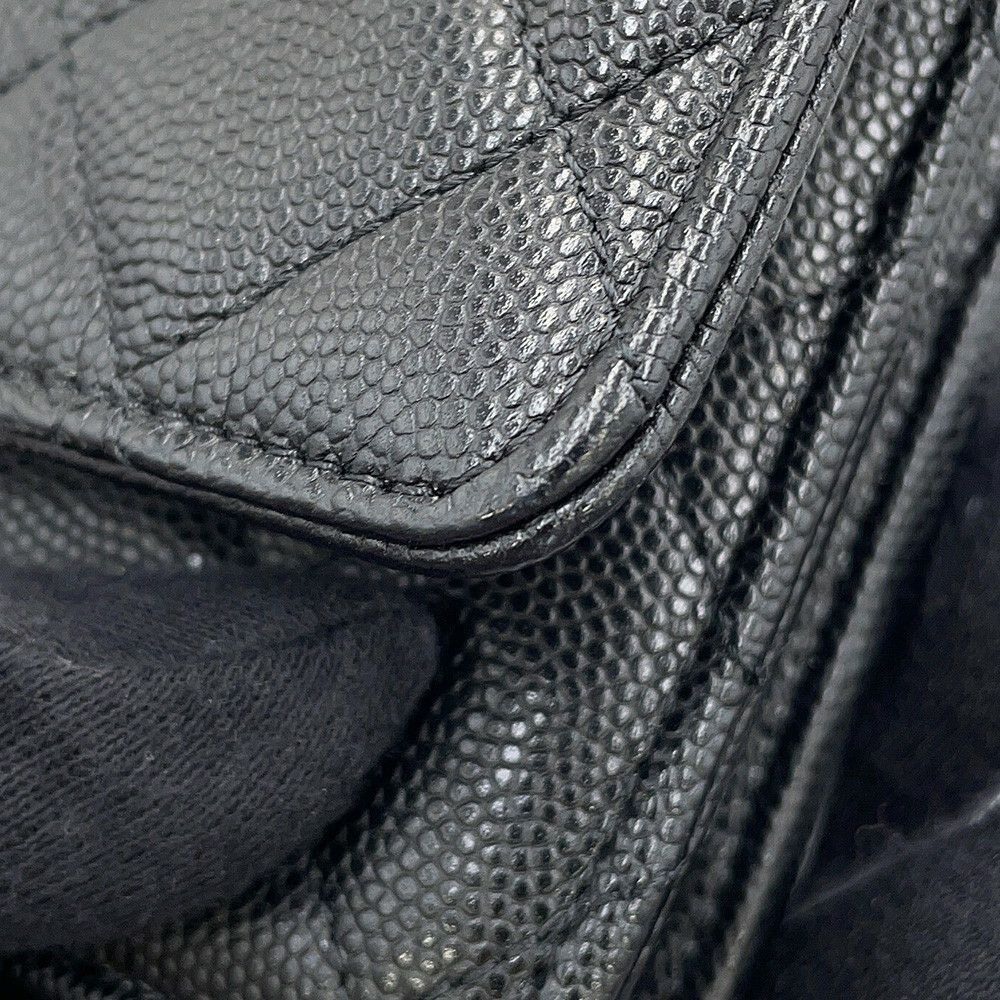 シャネル チェーンウォレット マトラッセ ココマーク キャビアスキン AP3516 CHANEL 黒