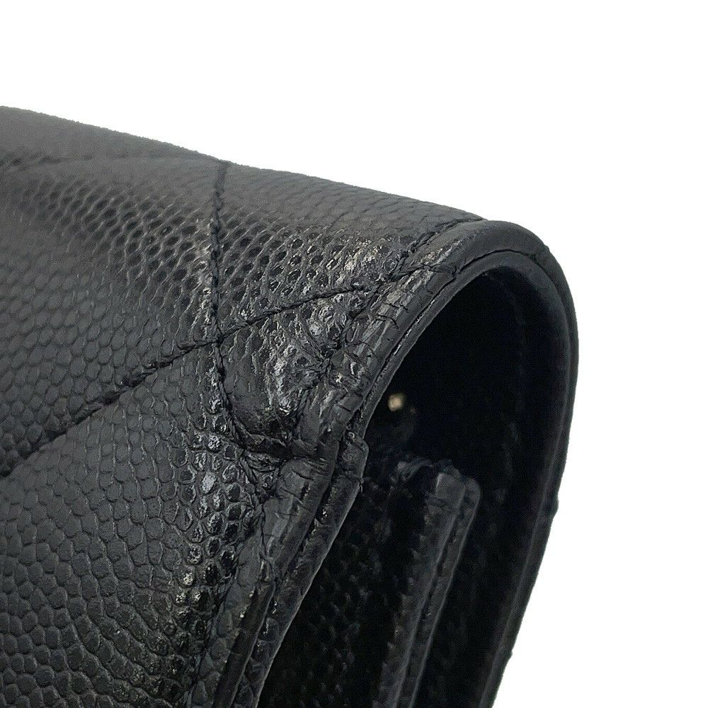 シャネル チェーンウォレット マトラッセ ココマーク キャビアスキン AP3516 CHANEL 黒
