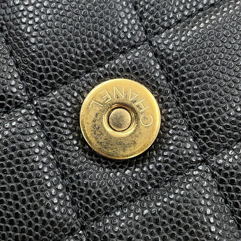 シャネル チェーンウォレット マトラッセ ココマーク キャビアスキン AP3516 CHANEL 黒