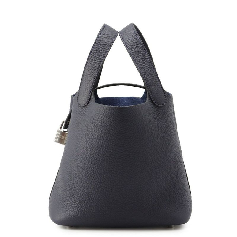 エルメス ハンドバッグ ピコタンロックPM ブルーニュイ/シルバー金具 トリヨンクレマンス K刻印