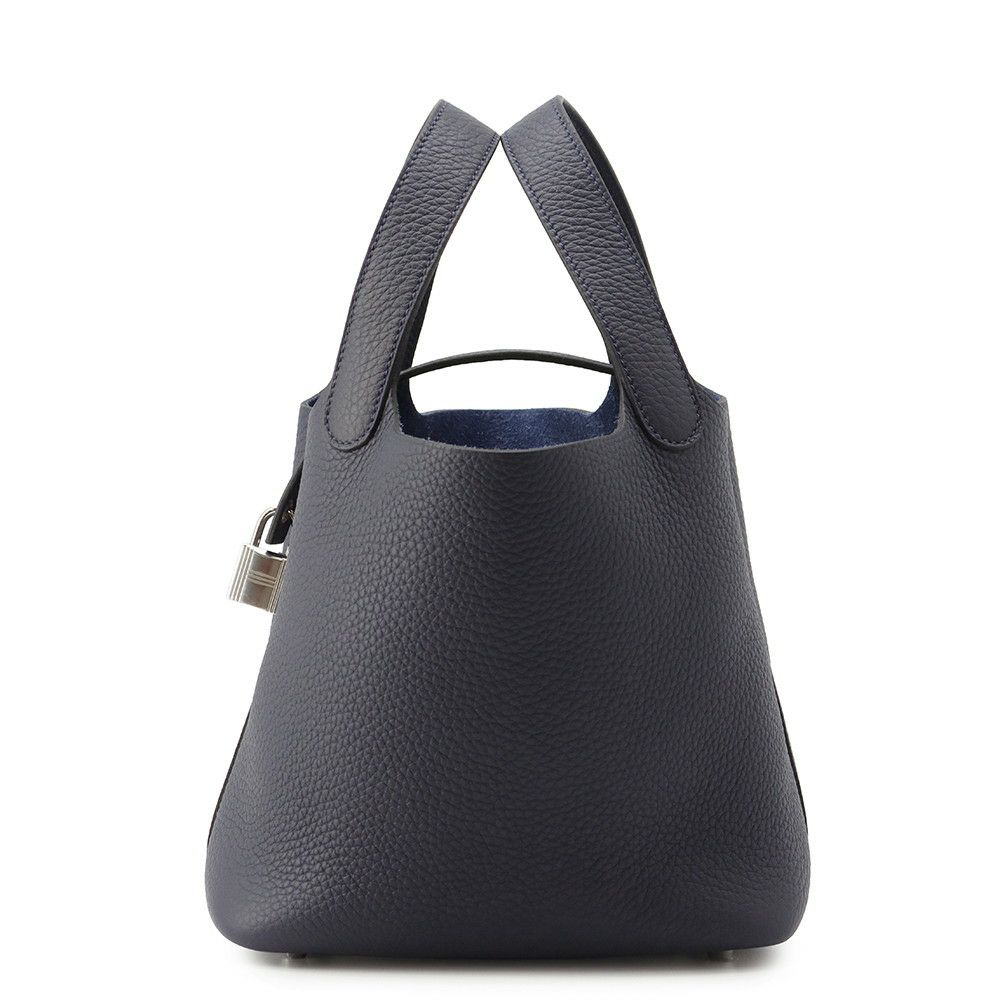 エルメス ハンドバッグ ピコタンロックPM ブルーニュイ/シルバー金具 トリヨンクレマンス K刻印