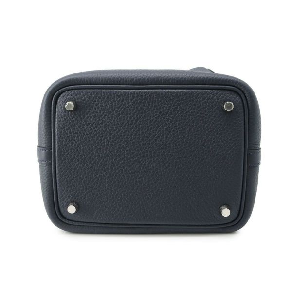 エルメス ハンドバッグ ピコタンロックPM ブルーニュイ/シルバー金具 トリヨンクレマンス K刻印