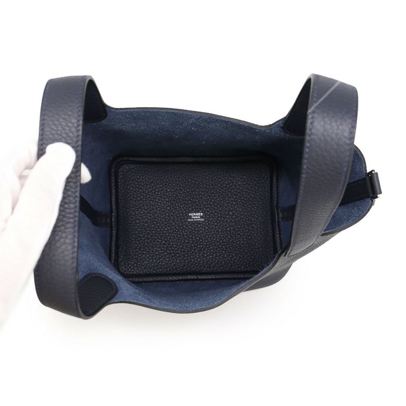 エルメス ハンドバッグ ピコタンロックPM ブルーニュイ/シルバー金具 トリヨンクレマンス K刻印