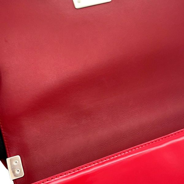 シャネル チェーンショルダーバッグ ボーイシャネル ラージ マトラッセ ココマーク パテント A92193 CHANEL