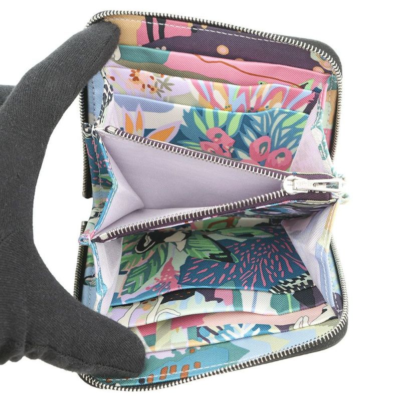 エルメス コインケース アザップコンパクト シルクイン ブラック/シルバー金具 エプソン K刻印 黒