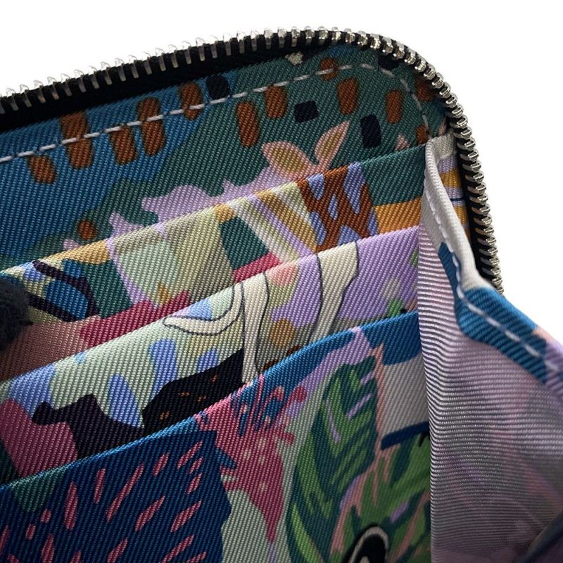 エルメス コインケース アザップコンパクト シルクイン ブラック/シルバー金具 エプソン K刻印 黒