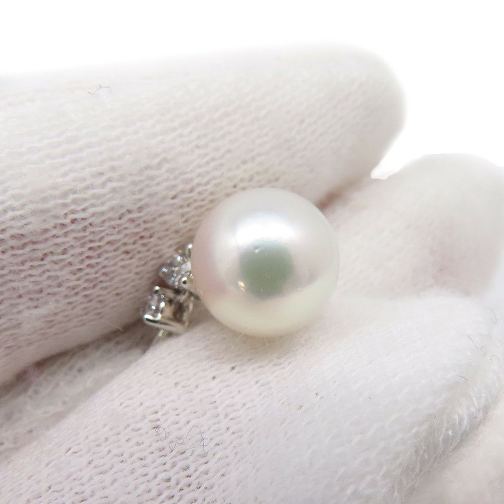 ミキモト ピアス あこや真珠/ダイヤモンド 4P 計約0.06ct パール K18WGホワイトゴールド PE-1474PU MIKIMOTO