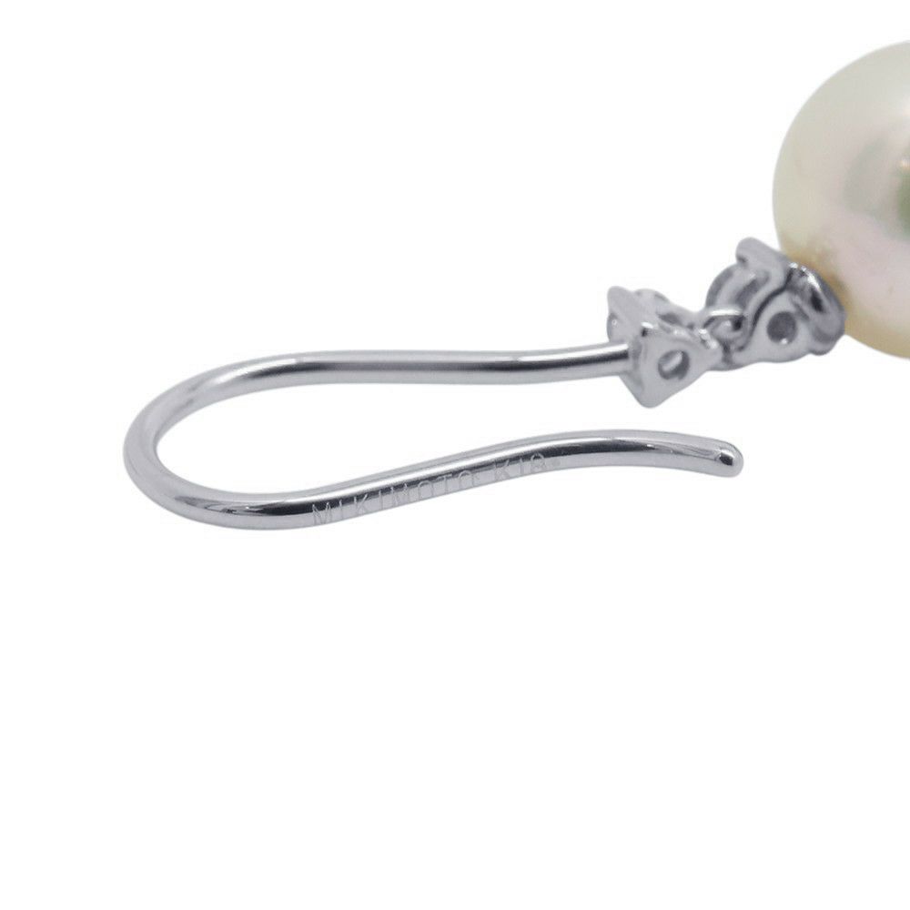ミキモト ピアス あこや真珠/ダイヤモンド 4P 計約0.06ct パール K18WGホワイトゴールド PE-1474PU MIKIMOTO