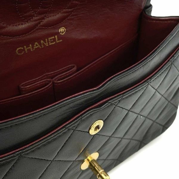 シャネル チェーンショルダーバッグ マトラッセ23 ココマーク ダブルチェーン ラムスキン A01113 CHANEL 黒