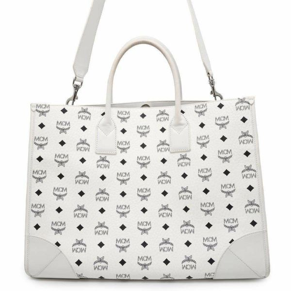 エムシーエム トートバッグ Munchen エクストララージ MWTCSBO01WT001 MCM ショルダー ハンドバッグ 白