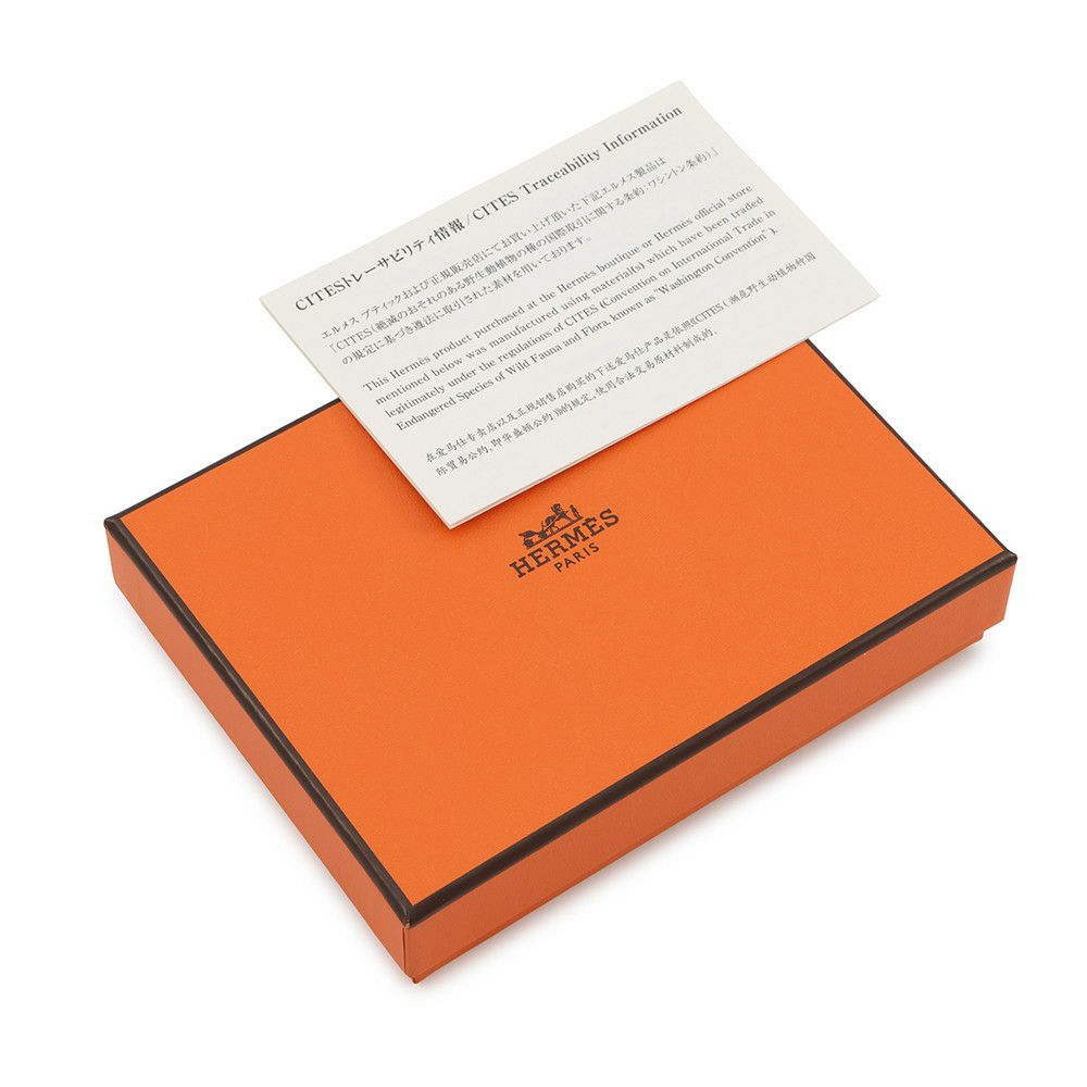 エルメス 二つ折り財布 ベアンコンパクト ベトン/シルバー金具 アリゲーターマット K刻印 財布