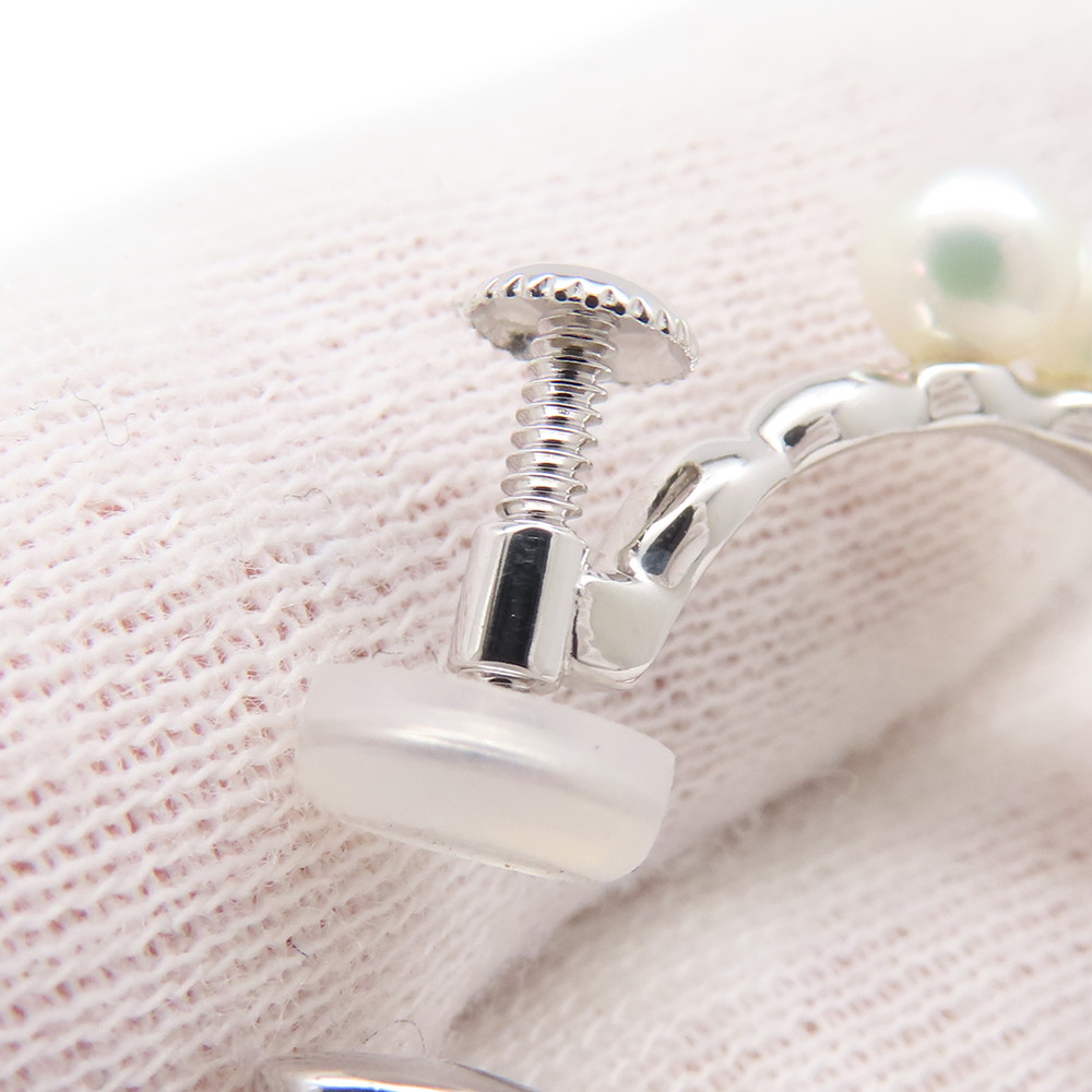 タサキ イヤリング あこや真珠/ダイヤモンド 計0.18ct K18WGホワイトゴールド TASAKI パール