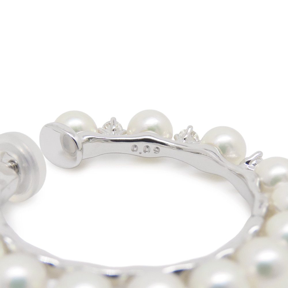 タサキ イヤリング あこや真珠/ダイヤモンド 計0.18ct K18WGホワイトゴールド TASAKI パール