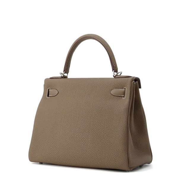 エルメス ハンドバッグ ケリー28 内縫い エトゥープ/シルバー金具 トゴ Y刻印 ２wayショルダー