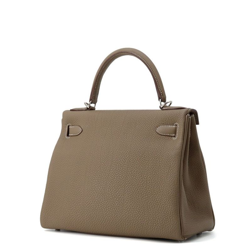 エルメス ハンドバッグ ケリー28 内縫い エトゥープ/シルバー金具 トゴ Y刻印 ２wayショルダー